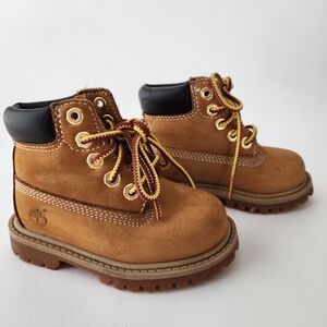 Timberland Boots Toddler Size 5 Orange Premium 6” Nubuck Waterproof